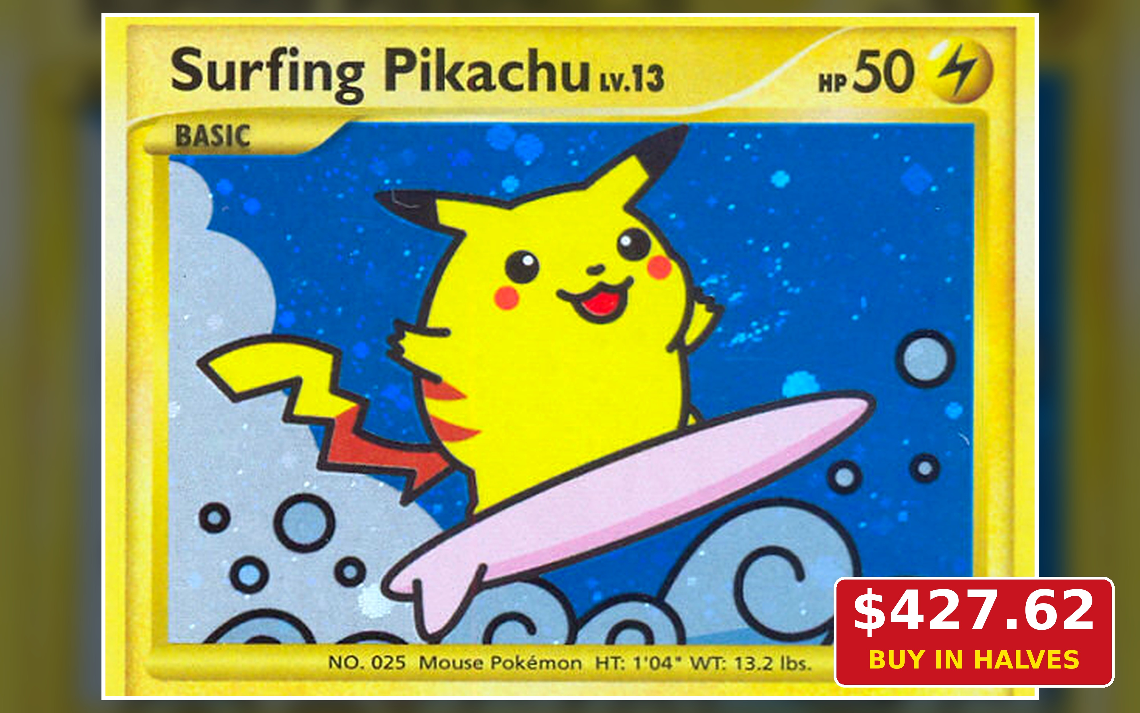 Surfing Pikachu 114-111 Rising Rivals secret rare Pokemon card